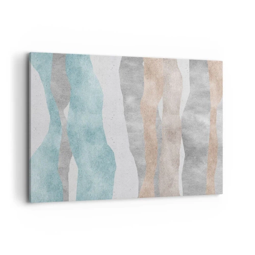 Quadro su tela - Stampe su Tela - Strisce astratte in tonalità pastello - 100x70cm - Studio di prossimità - Decorazione murale moderna per soggiorno e camera da letto ARTTOR