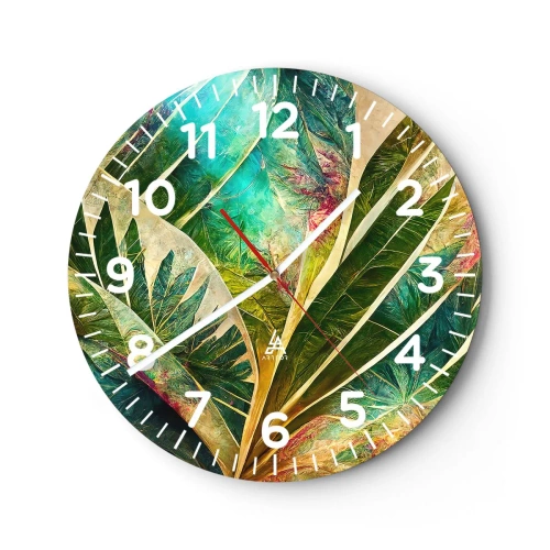 Orologio da parete - Orologio in Vetro - I colori dei tropici - 40x40 cm