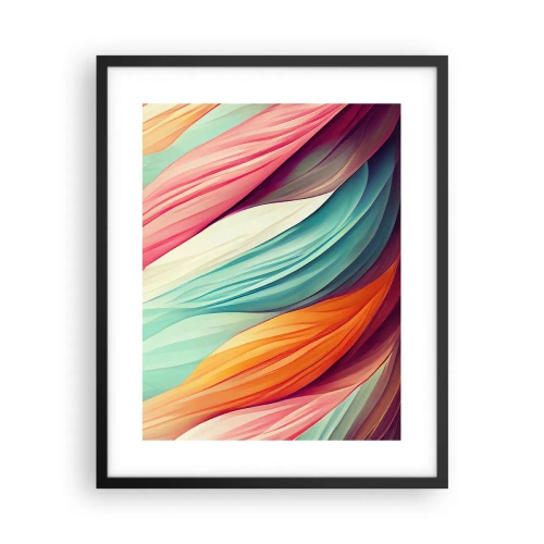 Poster in cornice nera - Intreccio arcobaleno - 40x50 cm