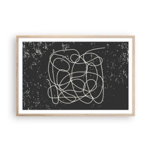 Poster in cornice rovere chiaro - Il caos dei pensieri - 91x61 cm