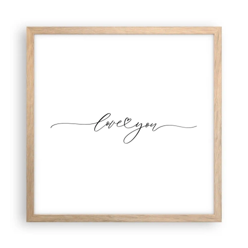 Poster in cornice rovere chiaro - Bianco e nero - 40x40 cm