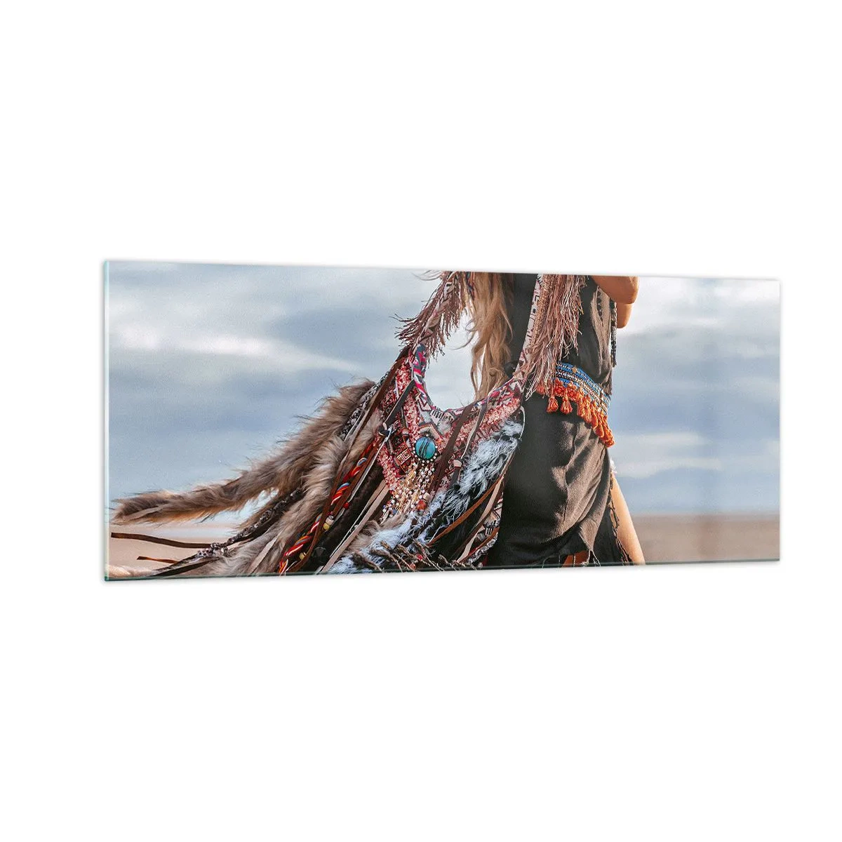 Quadro su vetro - La donna dello sciamano - 100x40 cm
