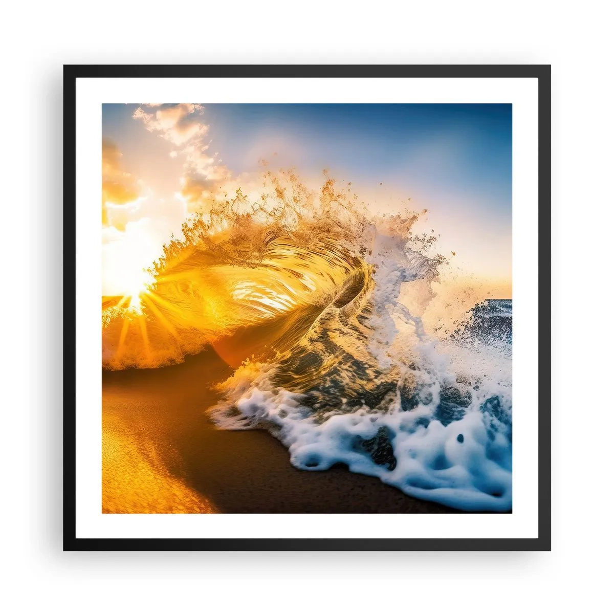 Poster in cornice nera - Gioco sulla sabbia - 60x60 cm