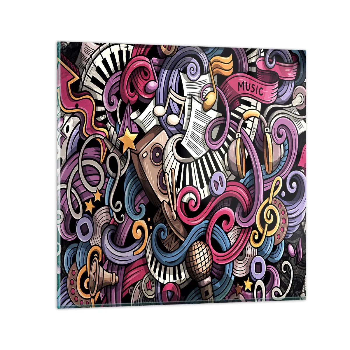 Quadro su vetro - Melodia complicata - 30x30 cm