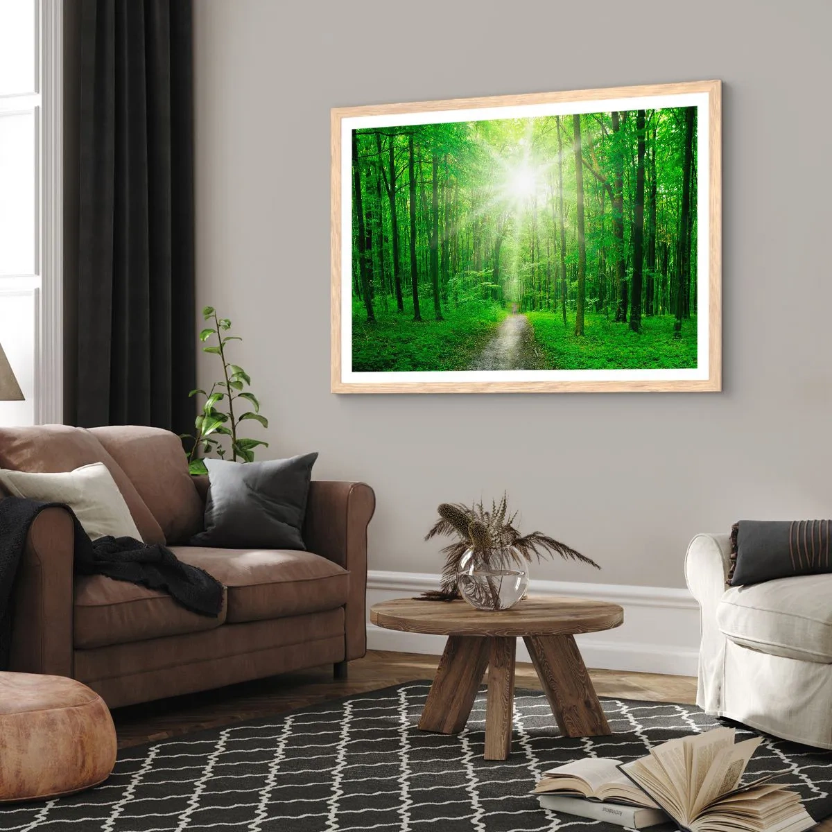 Poster in cornice rovere chiaro - Cattedrale verde - 40x30 cm