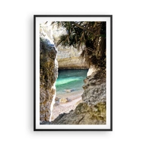 Poster in cornice nera - La baia turchese - 61x91 cm