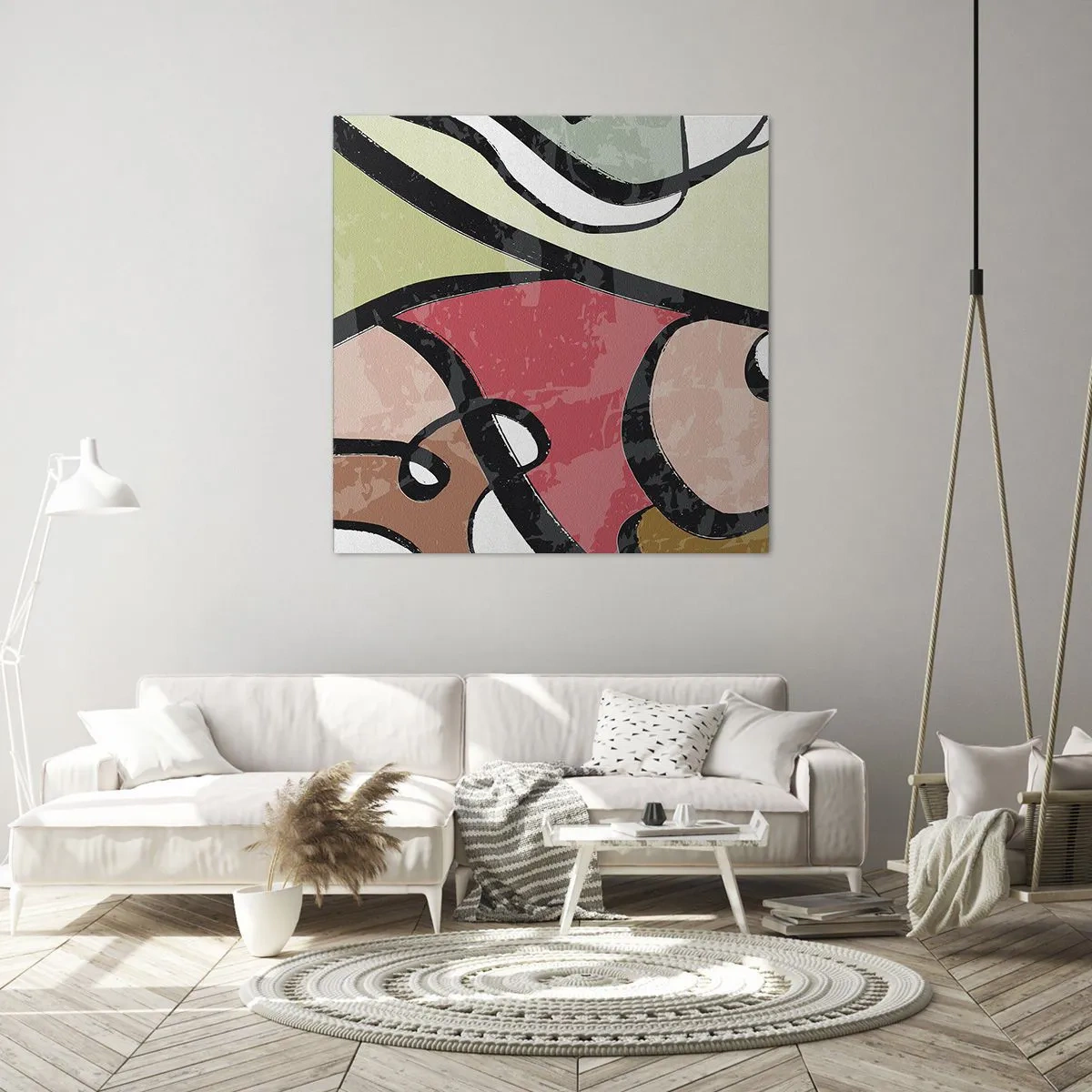 Quadro su tela - Stampe su Tela - Piroette tra i colori - 50x50 cm