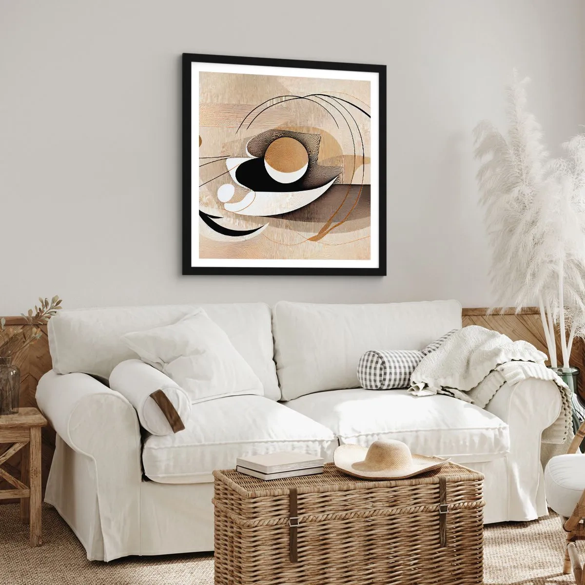 Poster in cornice nera - Composizione: l'essenza delle cose - 30x30 cm