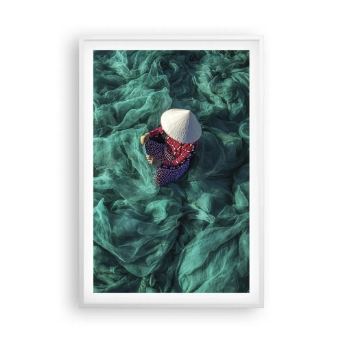 Poster in cornice bianca - Nel mare di reti - 61x91 cm