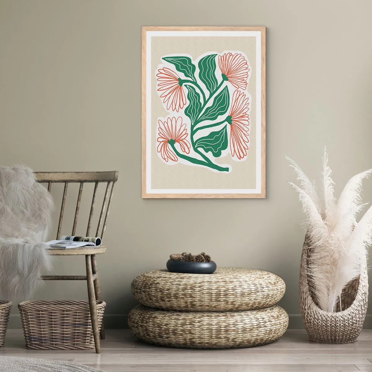 Poster in cornice rovere chiaro - Folklore e modernità - 61x91 cm