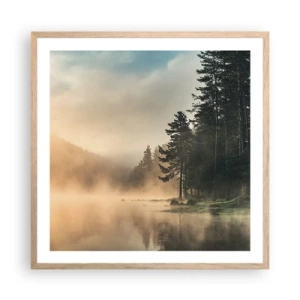 Poster in cornice rovere chiaro - La nascita del giorno - 60x60 cm