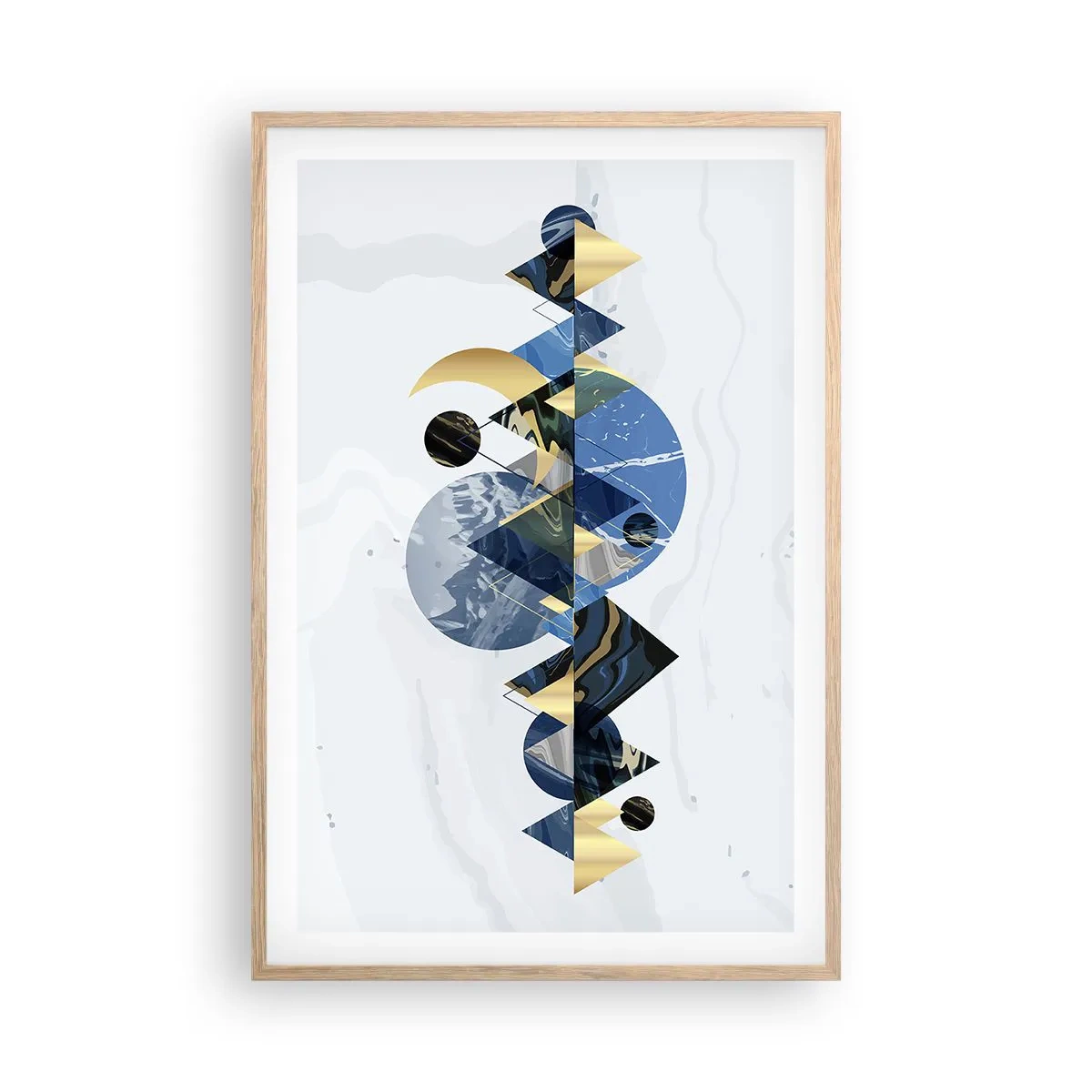 Poster in cornice rovere chiaro - Paesaggio geometrico - 61x91 cm