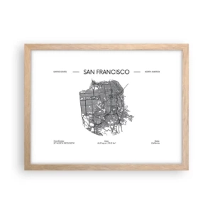 Poster in cornice rovere chiaro - Anatomia di San Francisco - 40x30 cm