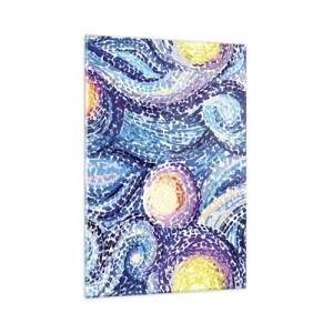 Quadro su vetro - Un'interpretazione artistica del cielo stellato nello stile di Van Gogh - 80x120cm - Dal quadro di Van Gogh - Decorazione murale moderna per soggiorno e camera da letto ARTTOR