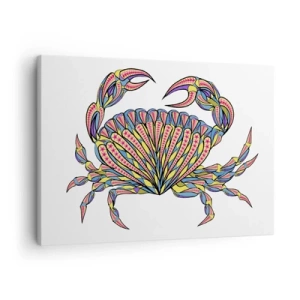 Quadro su tela - Stampe su Tela - Granchio colorato in stile artistico - 70x50cm - Gioielli del mare - Decorazione murale moderna per soggiorno e camera da letto ARTTOR