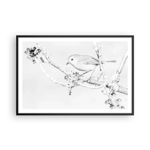 Poster in cornice nera - Mattino invernale - 91x61 cm