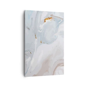 Quadro su tela - Stampe su Tela - Onde astratte nei toni del blu e del bianco - 80x120cm - Bianchi sovrapposti - Decorazione murale moderna per soggiorno e camera da letto ARTTOR
