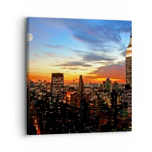 Quadro su tela - Stampe su Tela - Luminosa notte americana - 30x30 cm