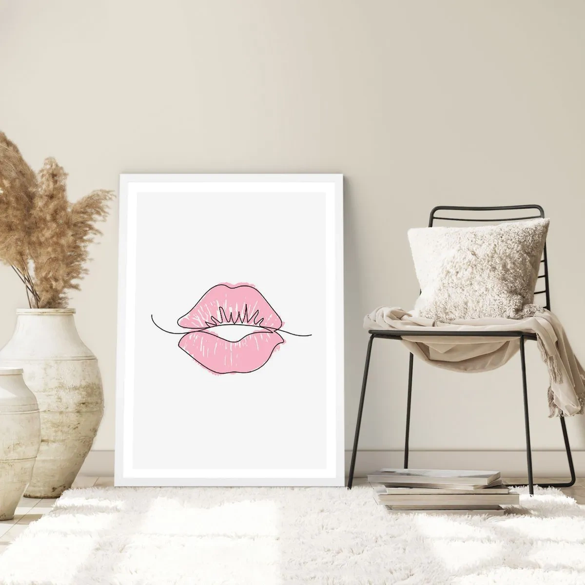 Poster in cornice bianca - Pronti al bacio? - 50x70 cm