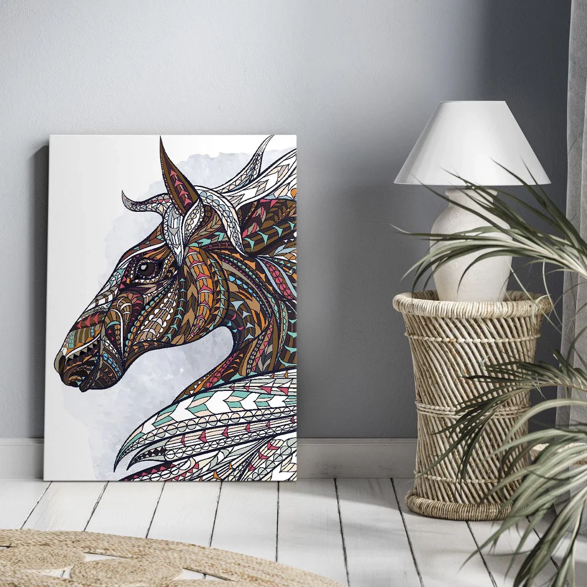 Quadro su tela - Stampe su Tela - Il destriero del guerriero celtico - 65x120 cm