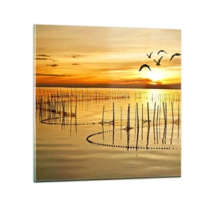 Quadro su vetro - Alla pesca - 70x70 cm