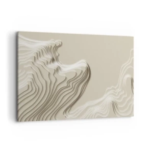 Quadro su tela - Stampe su Tela - Un motivo astratto nei toni del beige con effetto lineare. - 120x80cm - La topografia dell'arte - Decorazione murale moderna per soggiorno e camera da letto ARTTOR