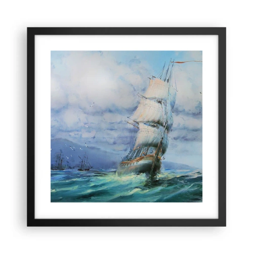 Poster in cornice nera - Con il vento in favore - 40x40 cm