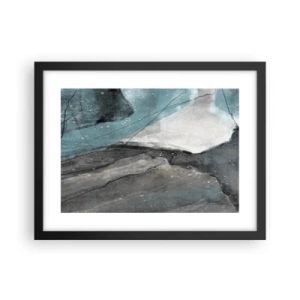 Poster in cornice nera - Astrazione: rocce e ghiaccio - 40x30 cm