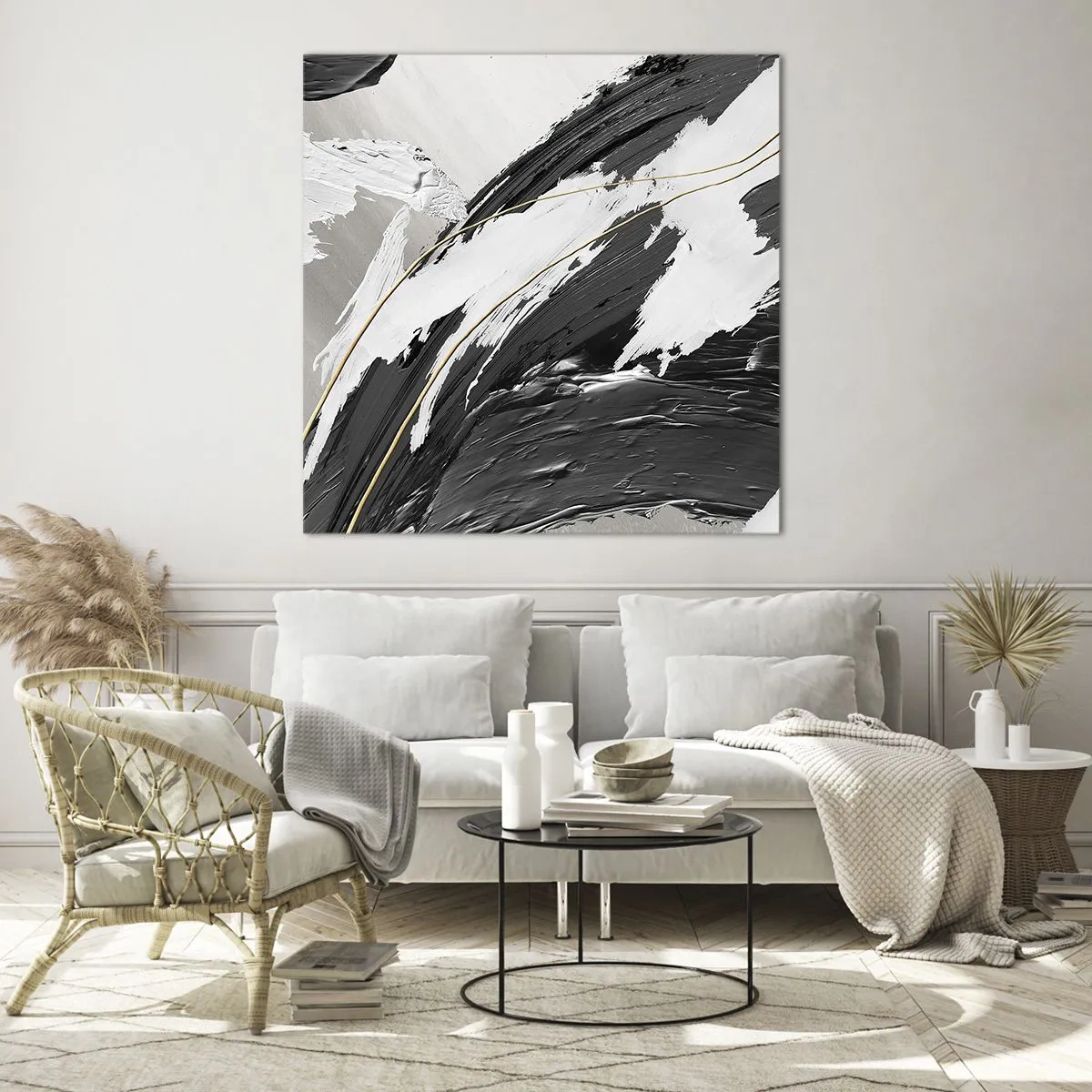 Quadro su vetro - Astrazione con sfarzo - 30x30 cm