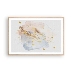 Poster in cornice rovere chiaro - Soffio d'oro - 91x61 cm