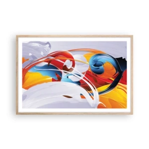 Poster in cornice rovere chiaro - La danza degli elementi - 91x61 cm