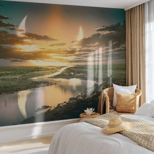 Fotomurale su misura Adesiva Deluxe Sticker - Da qualche parte in una galassia lontana - Paesaggio, Luna, Fantasia