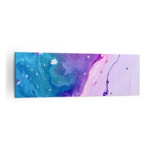 Quadro su tela - Stampe su Tela - Astrazione nei colori viola e turchese ispirata ai contrasti - 160x50cm - Yin e yang - Decorazione murale moderna per soggiorno e camera da letto ARTTOR