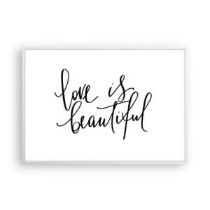 Poster in cornice bianca - Leggi e ripeti - 100x70 cm