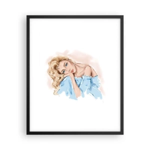 Poster in cornice nera - Sognante nel blu - 40x50 cm