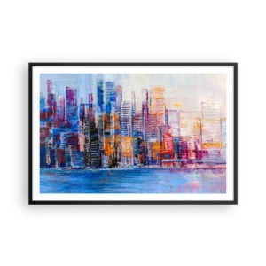 Poster in cornice nera - Metropoli gioiosa - 91x61 cm