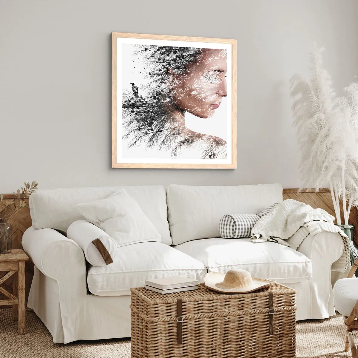 Poster in cornice rovere chiaro - Lo spirito della foresta - 50x50 cm
