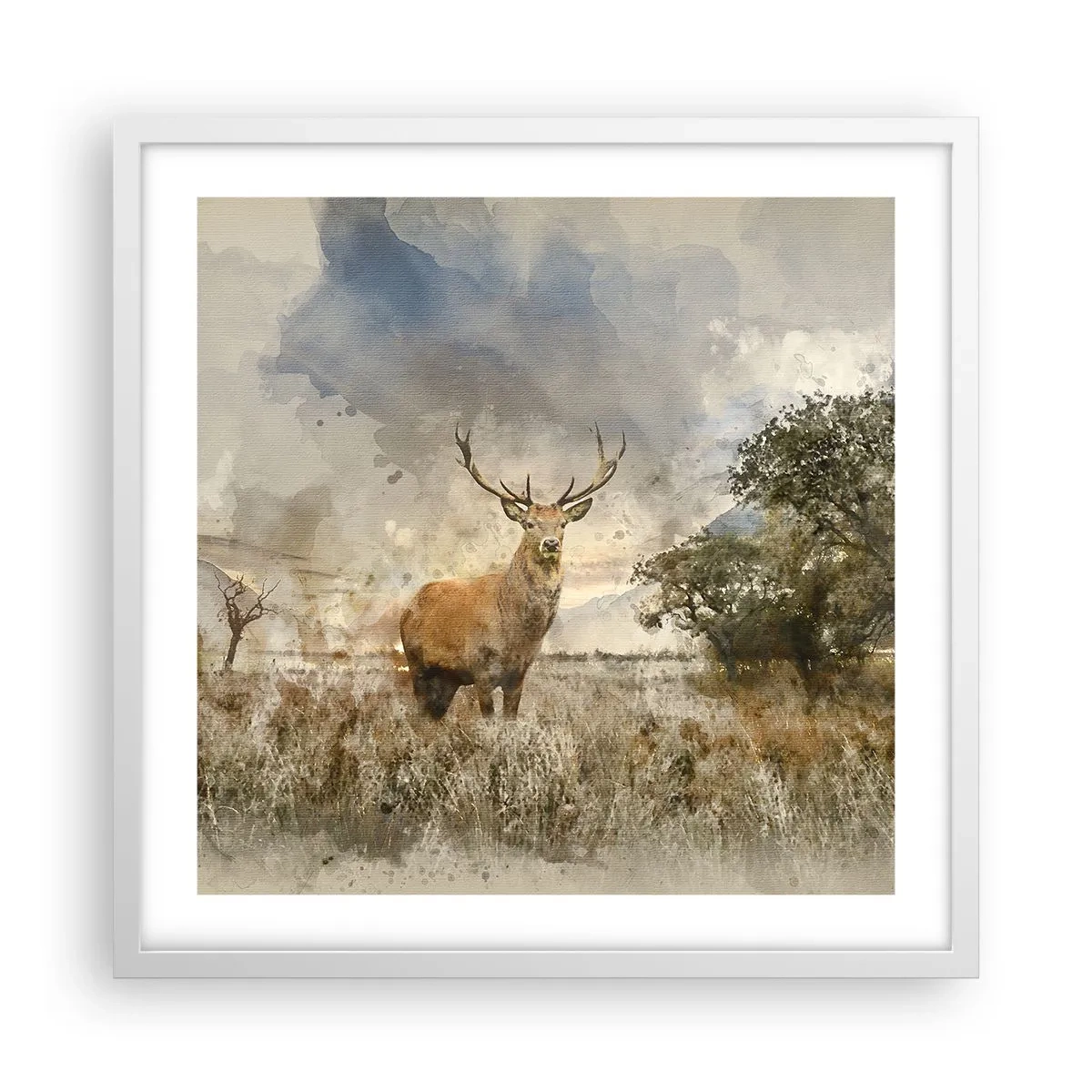 Poster in cornice bianca - Dignità - forza - maestosità - 50x50 cm