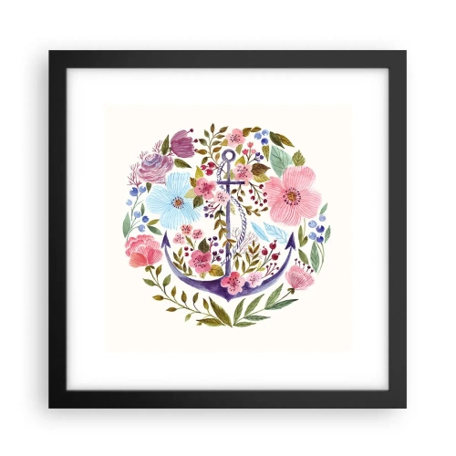 Poster in cornice nera - Il bel sogno del marinaio - 30x30 cm