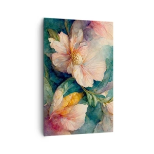 Quadro su tela - Stampe su Tela - Fiori delicati in colori pastello - 80x120cm - Delicatezza pura - Decorazione murale moderna per soggiorno e camera da letto ARTTOR