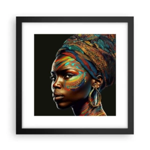 Poster in cornice nera - Regina africana - 30x30 cm