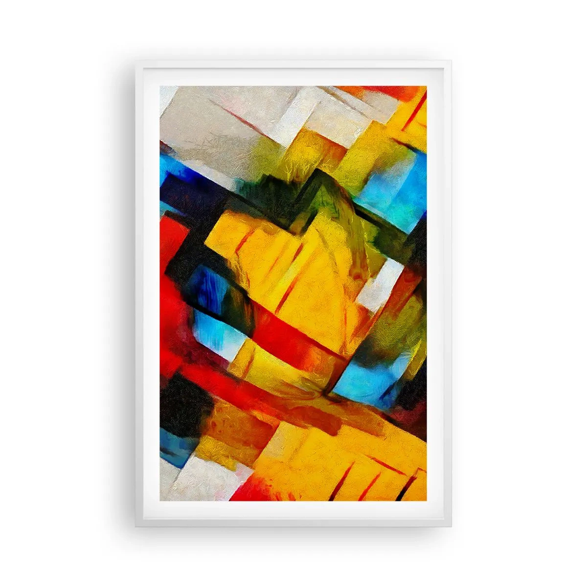 Poster in cornice bianca - Intreccio multicolore - 61x91 cm