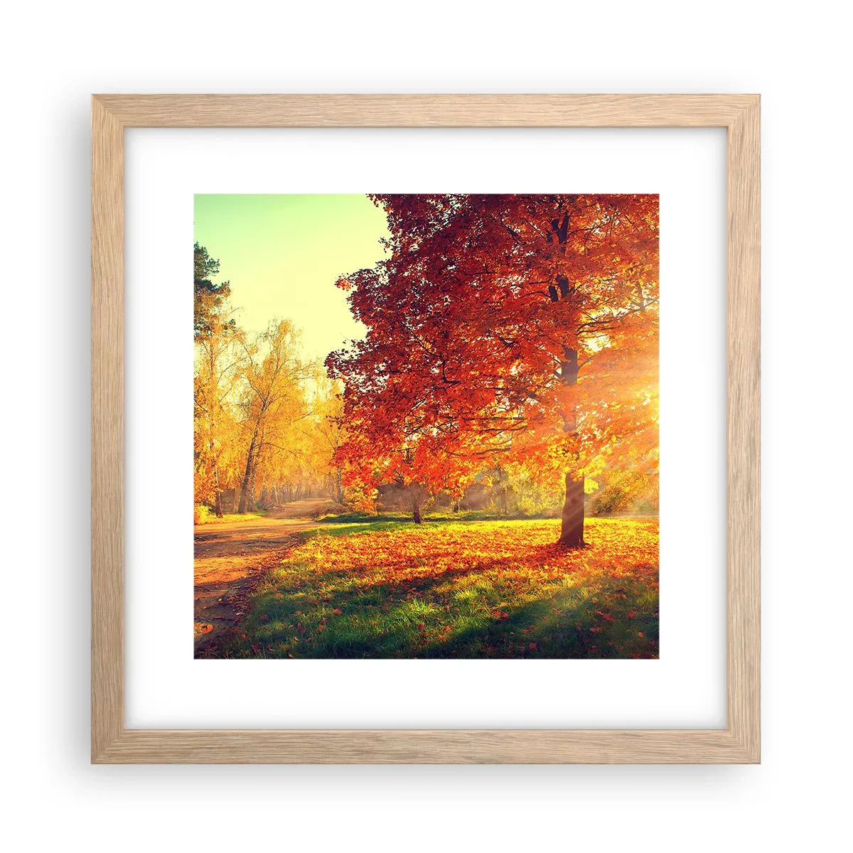 Poster in cornice rovere chiaro - Rosso è bello - 30x30 cm