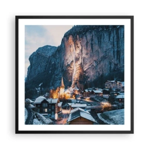 Poster in cornice nera - Lo spirito luminoso dell'inverno - 60x60 cm