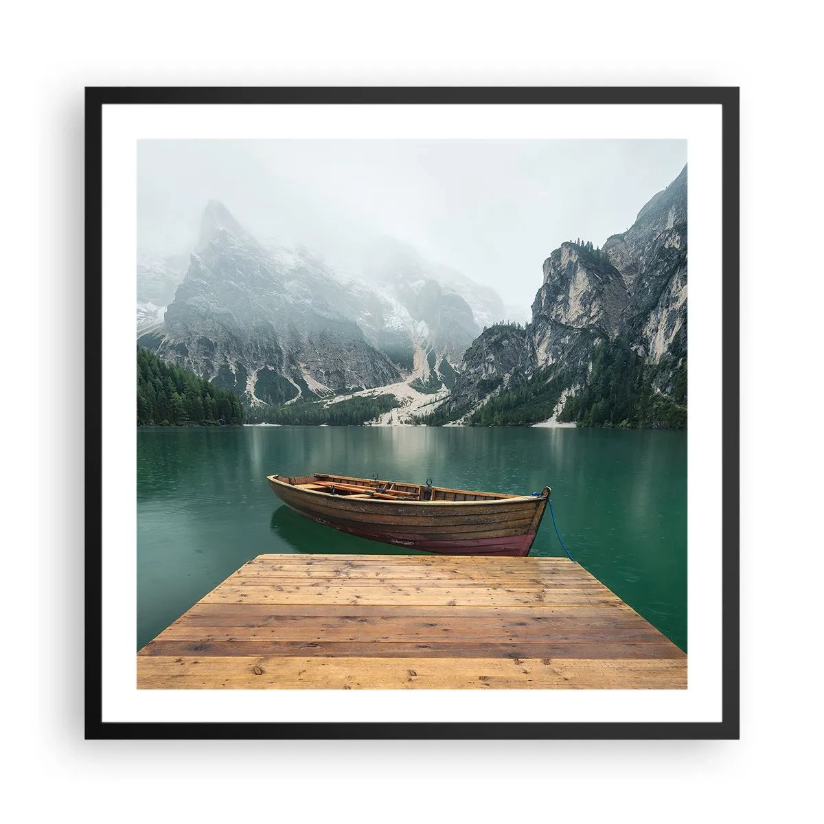 Poster in cornice nera - E attorno le fiere rocce - 60x60 cm