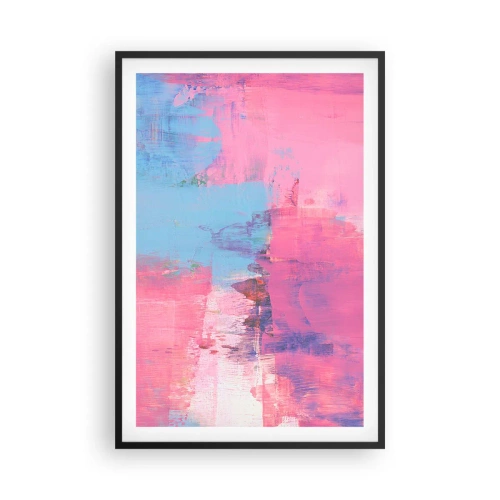 Poster in cornice nera - Rosa, blu e un pizzico di luce - 61x91 cm