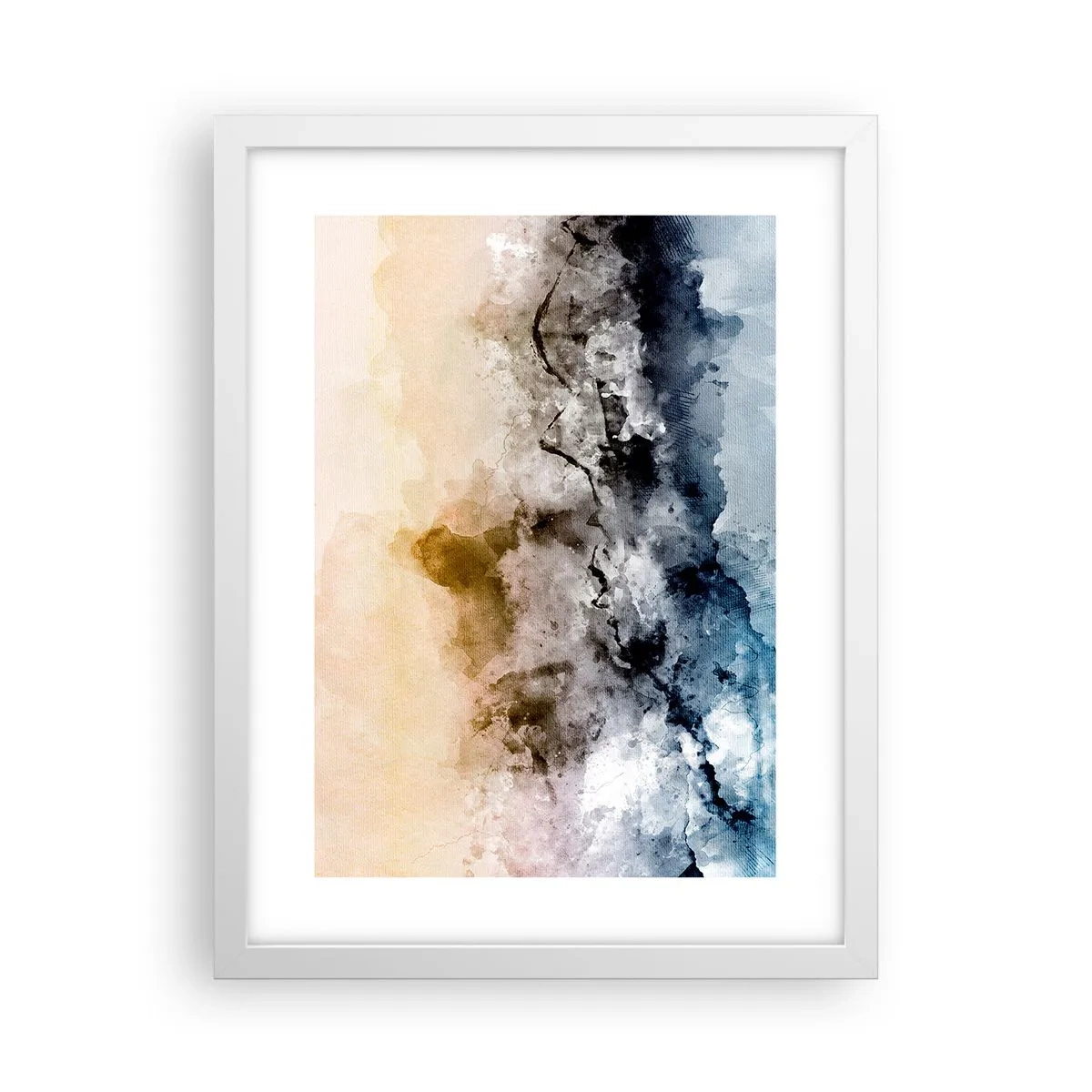 Poster in cornice bianca - Immersi in una nuvola di nebbia - 30x40 cm