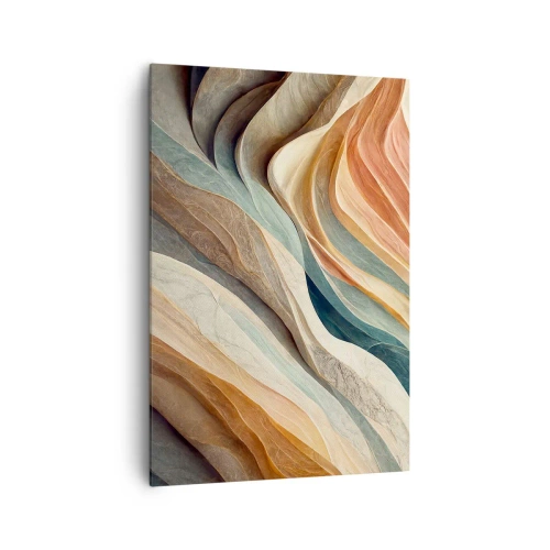 Quadro su tela - Stampe su Tela - Onde astratte in tonalità pastello - 70x100cm - L'attimo prima del cambiamento - Decorazione murale moderna per soggiorno e camera da letto ARTTOR