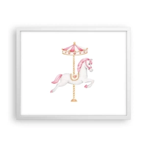 Poster in cornice bianca - Partito al galoppo. - 50x40 cm
