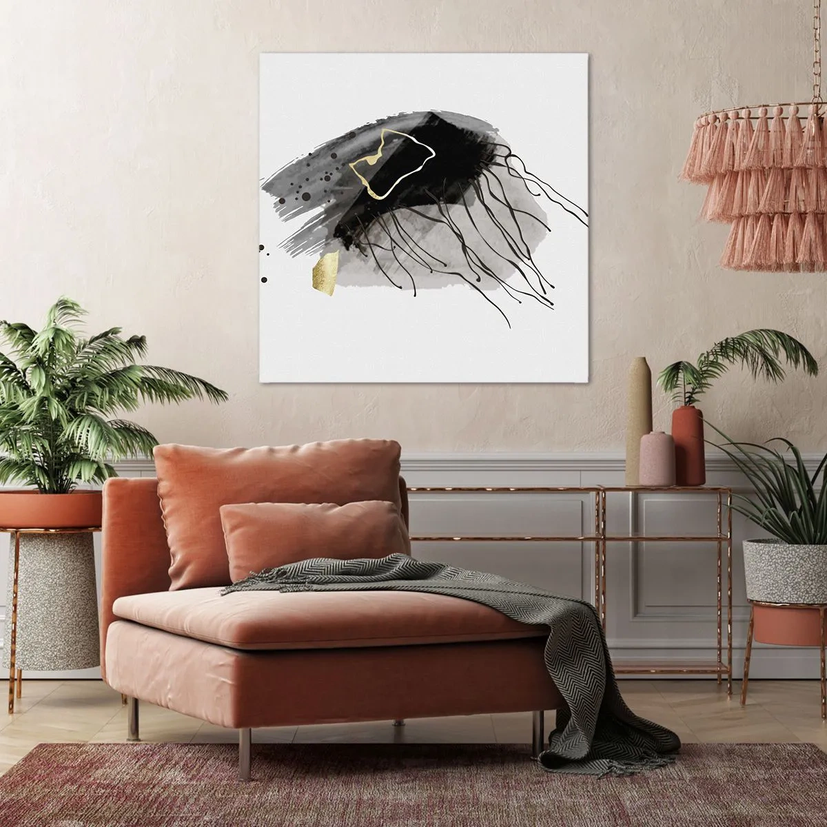 Quadro su tela - Stampe su Tela - In nero e in oro - 40x40 cm